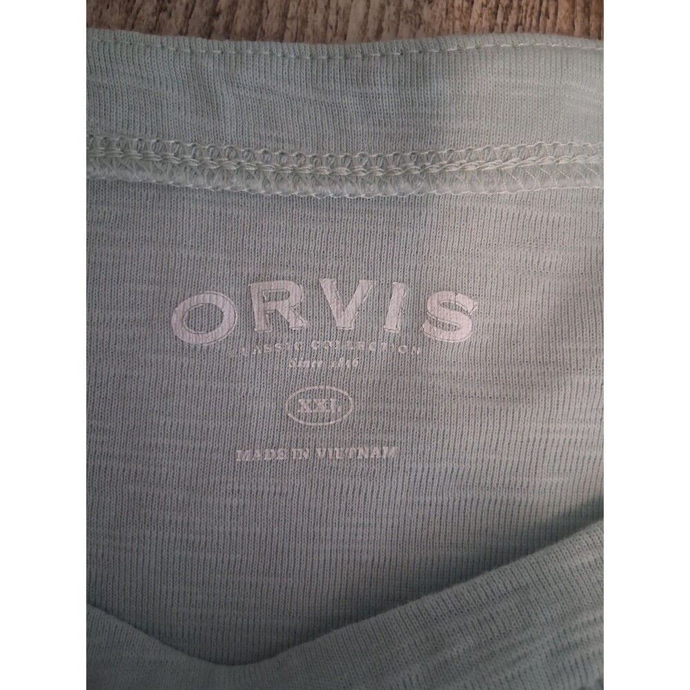 Orvis Pima Cotton Slub Knit Tee Green XXL Gorpcore Coastal Everyday Basic Earthy - Picture 8 of 9